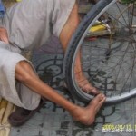 Handicapped punctured tire repair