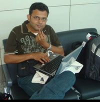 Raju with Laptop